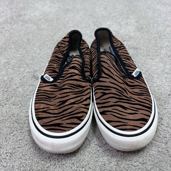 Vans Sneakers Brown Black Slip On Women’s Size 7 - Picture 4 of 11